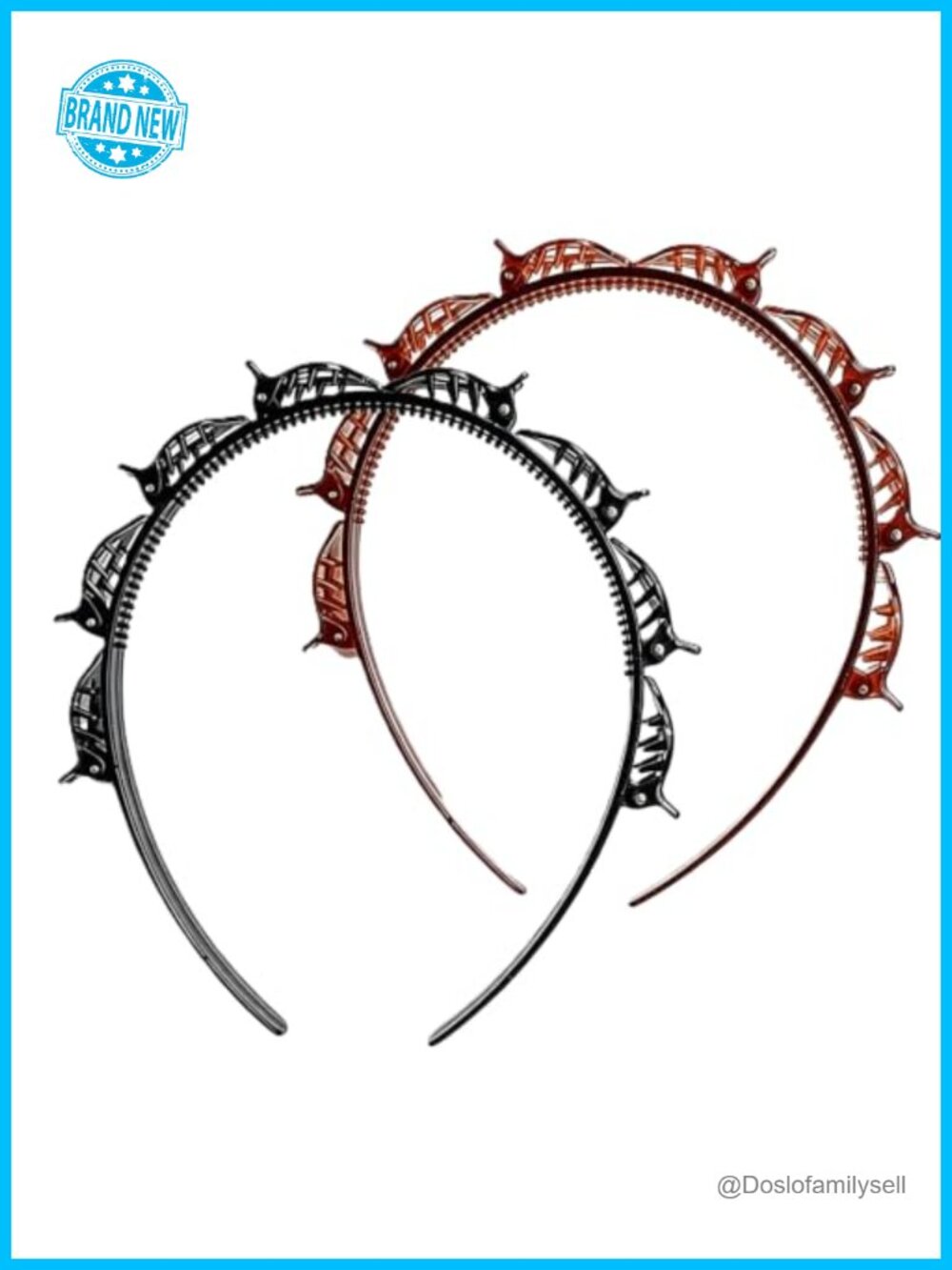 2Pcs Toothed Bangs Clip Headband, Weave Braid Tool Hair Styling
